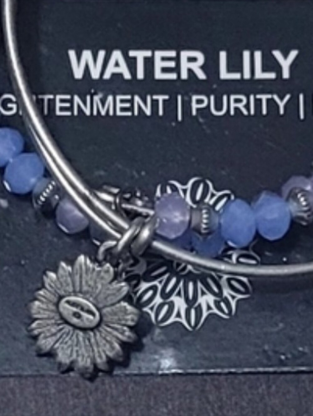 Nwt Alex & Ani Blue and Lavender Water Lily Beaded Bangle Set